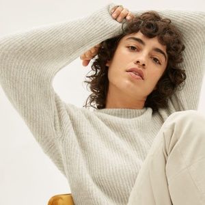 The Oversized Alpaca Crew in Almond, size M